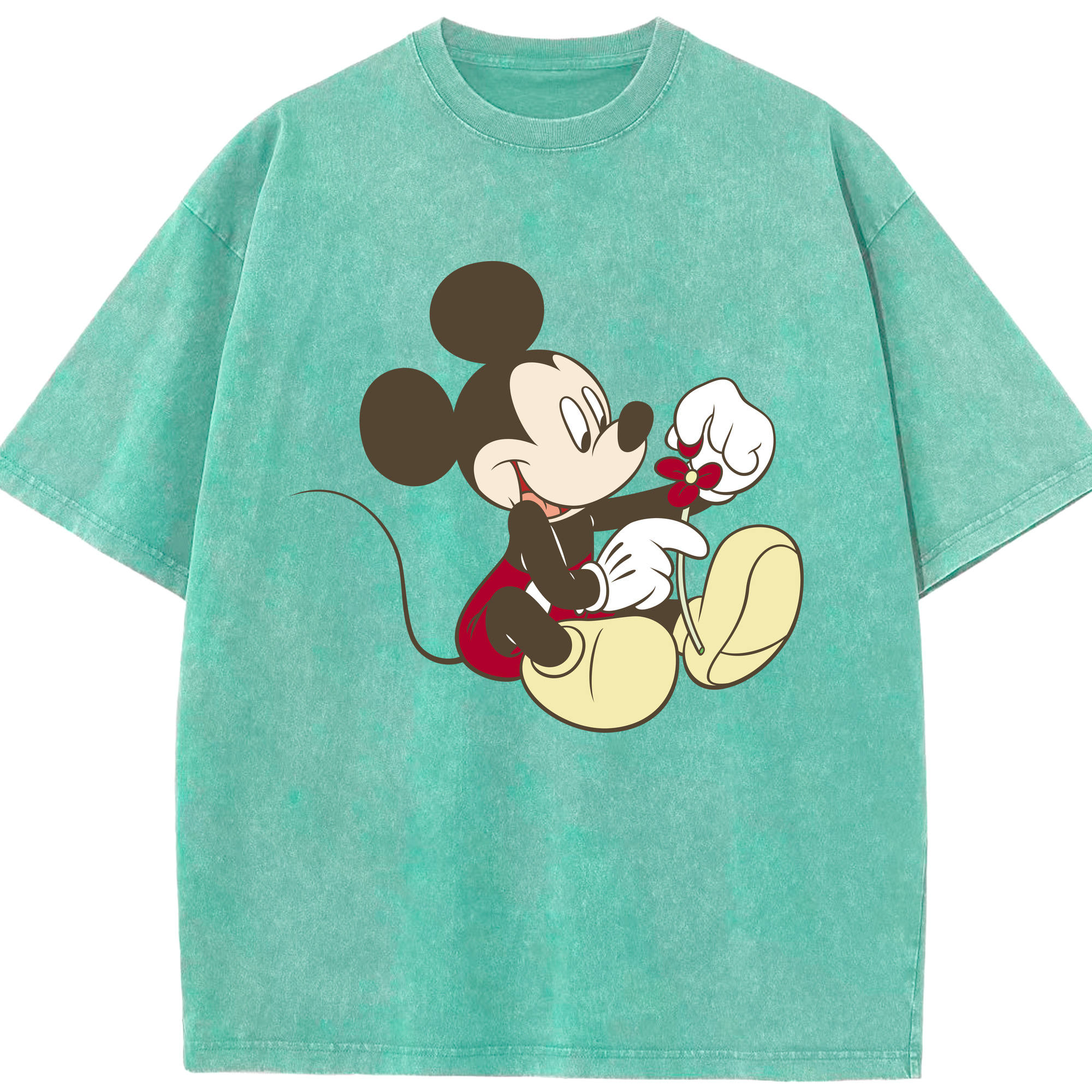 （画像用） ミッキーマウス Mickey Mouse 綿100% ヴィンテージ風 半袖Tシャツ（フロントプリント）